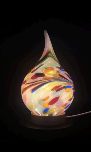Rainbow Teardrop Glass Lamp