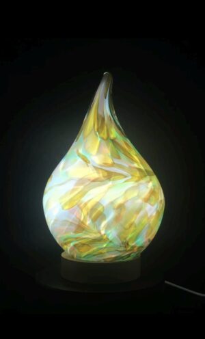 Green Teardrop Glass Lamp