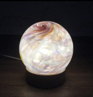 Pink Sphere Glass Lamp 100mm