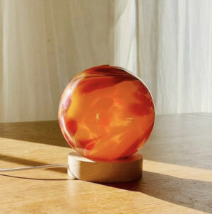 Orange Sphere Glass Lamp 100mm