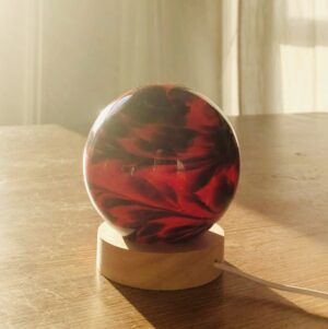 Red Sphere Glass Lamp 100mm